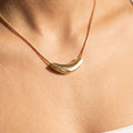 Curved Pendant Snake Chain Necklace