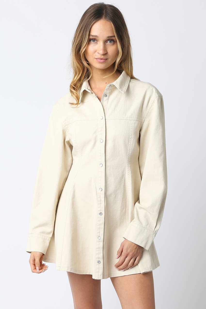 Frida Button Flare Dress
