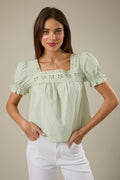 Katie Short Sleeve Eyelet Blouse