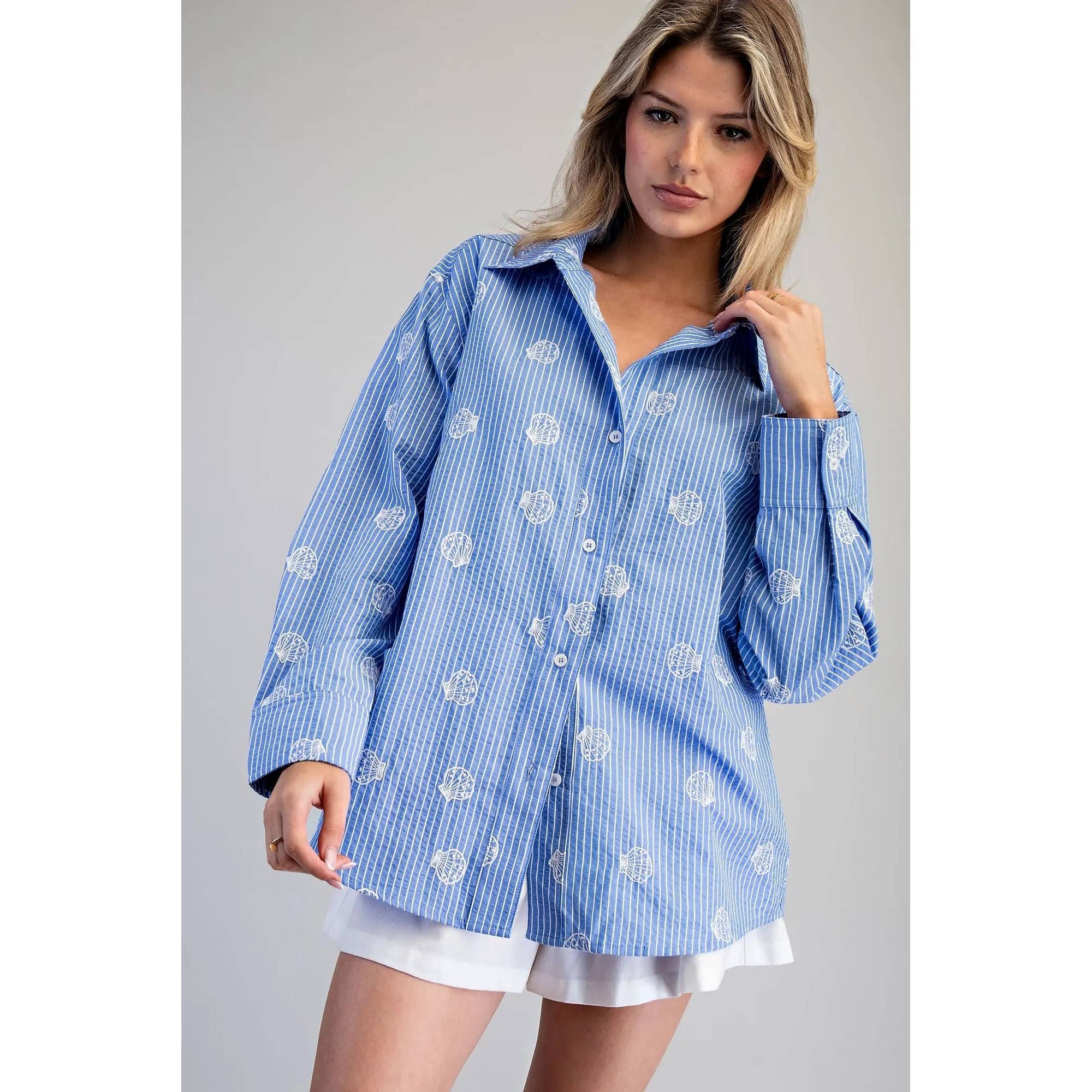 Seashell Embroidered Shirt