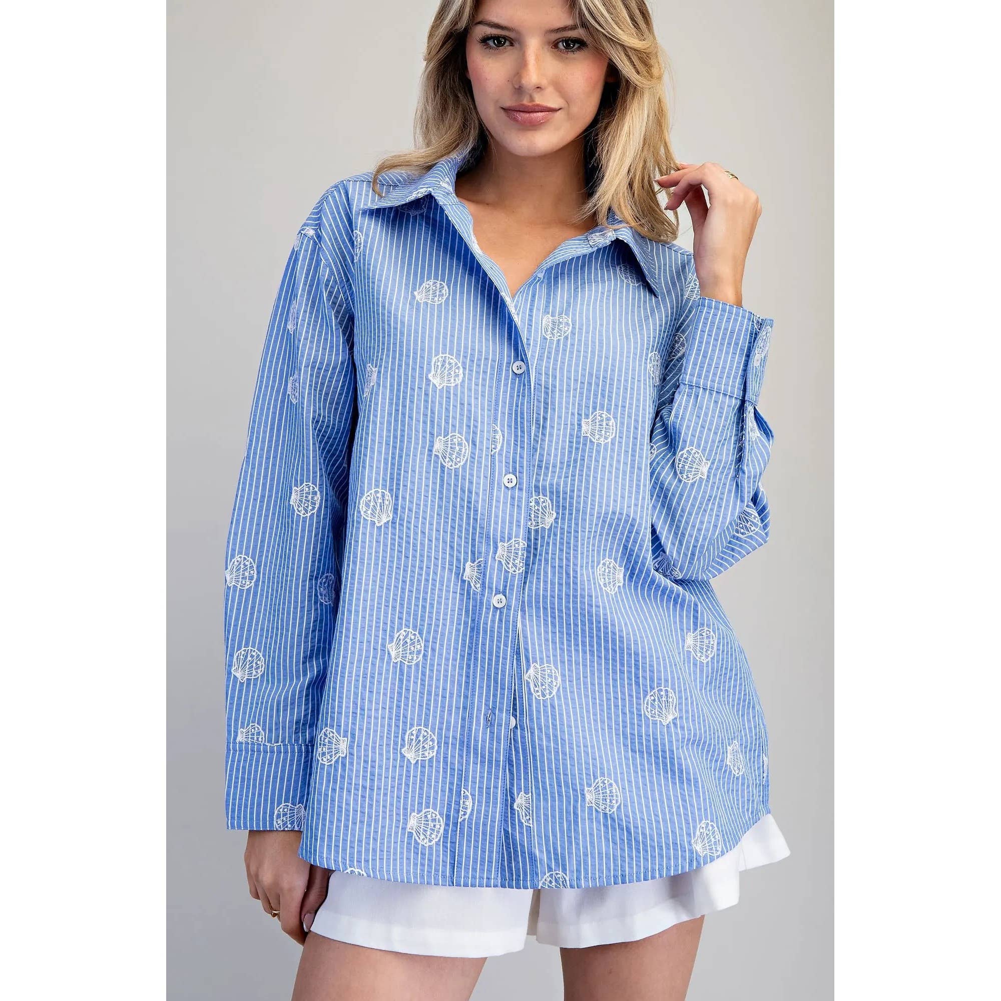 Seashell Embroidered Shirt