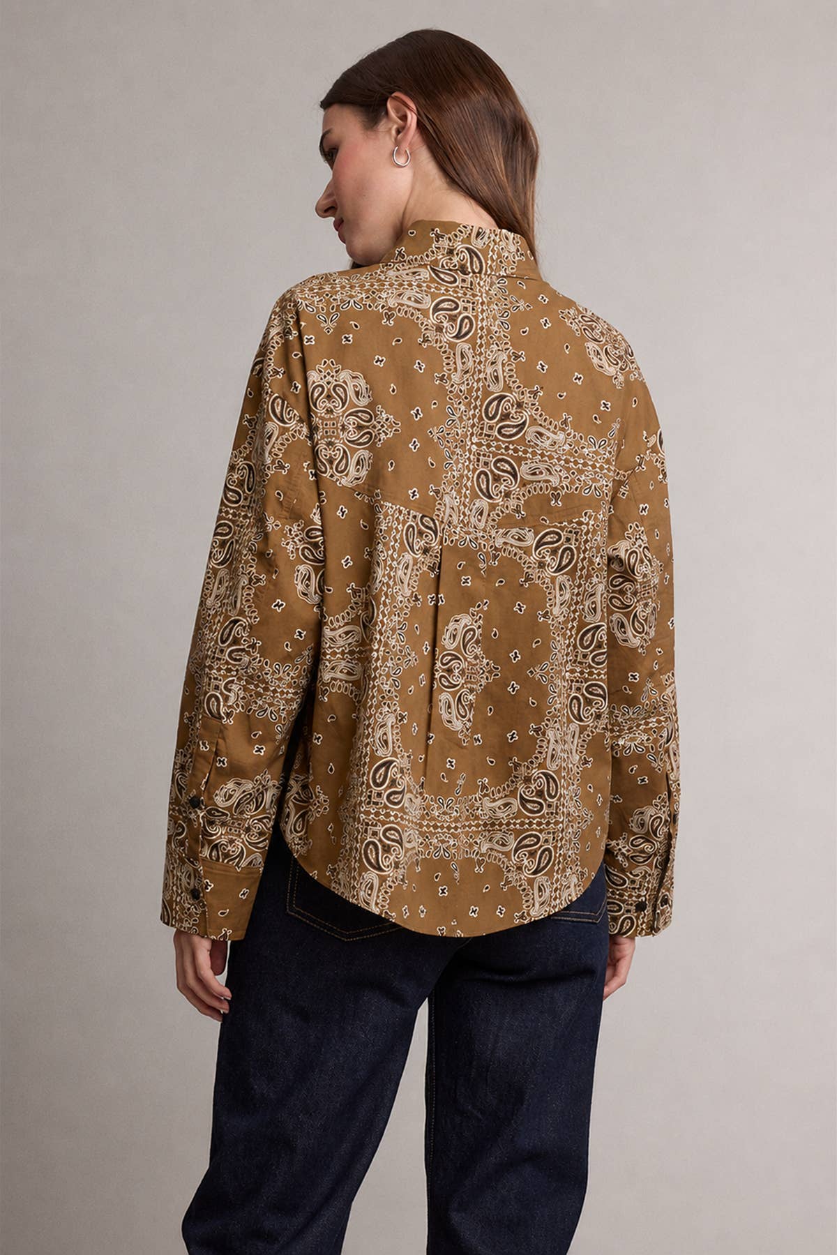 Bandana Print Button-Up Shirt