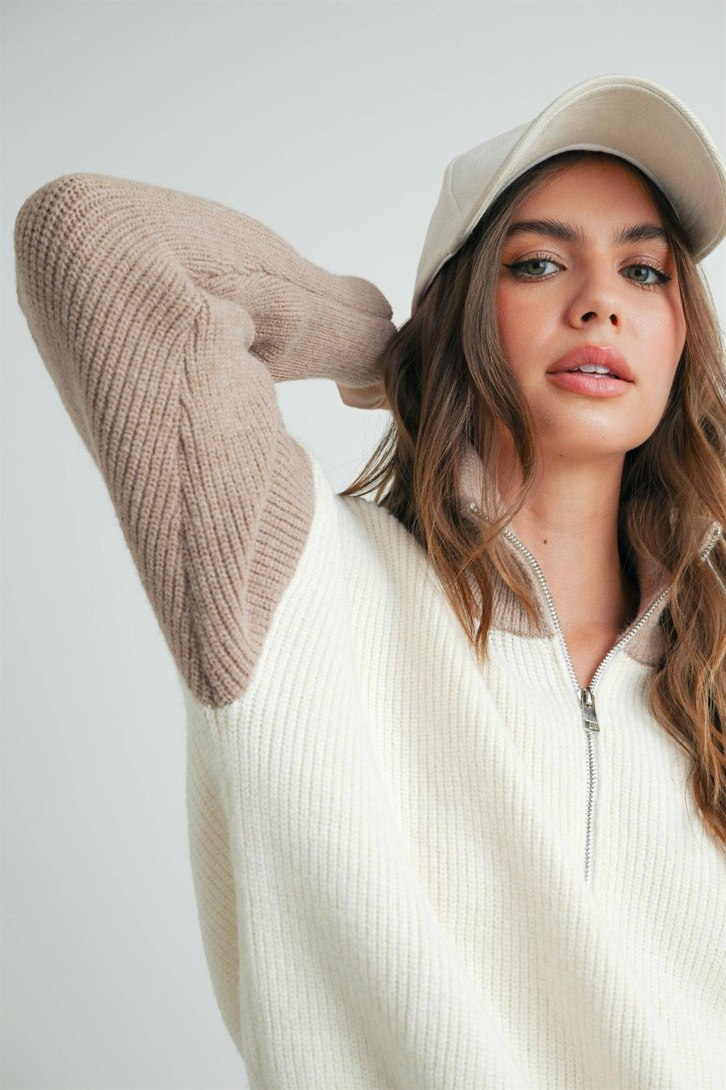 Color Block Half Zip Pullover