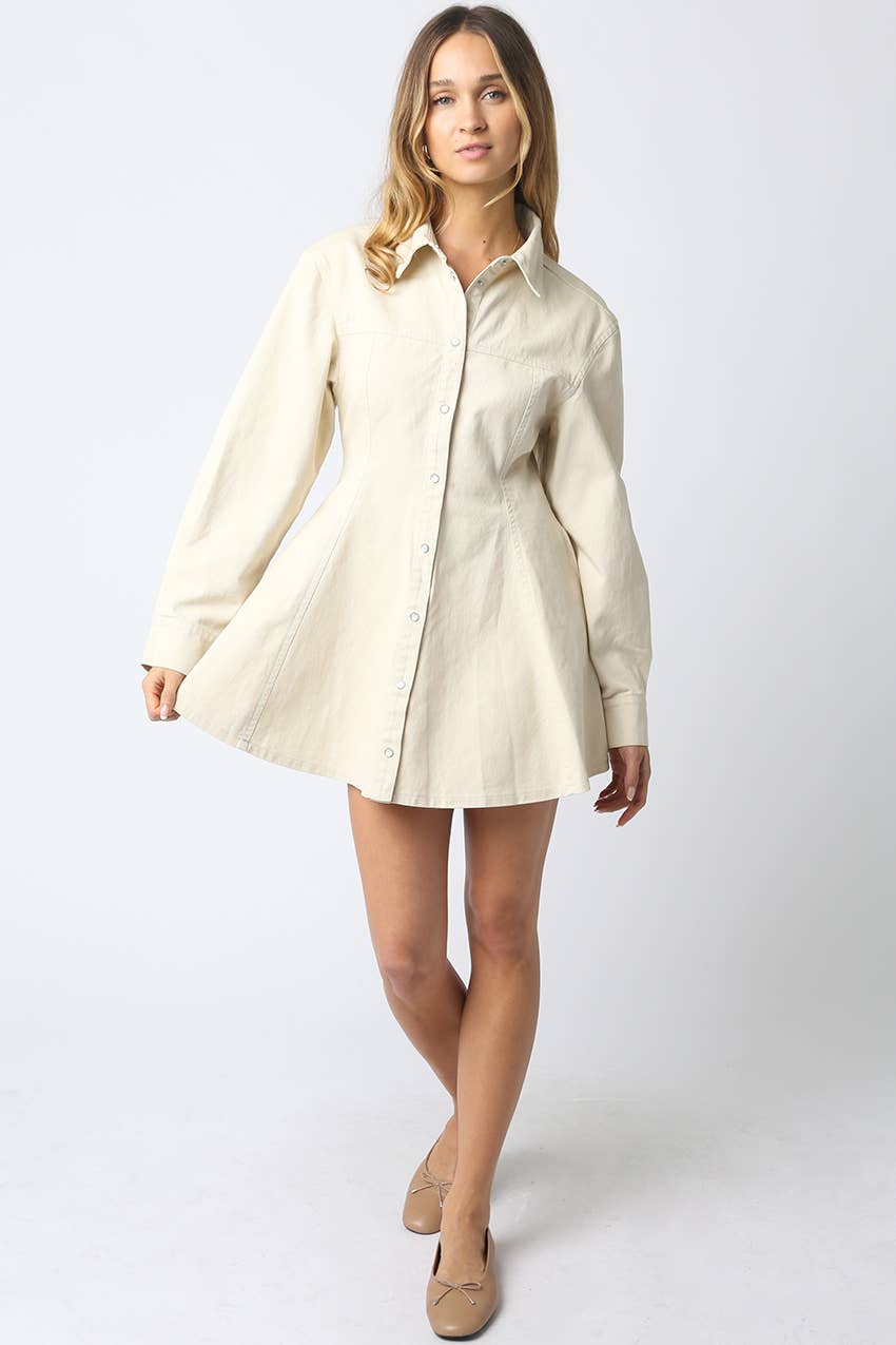 Frida Button Flare Dress