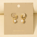 Pearl Drop Huggie Earrings