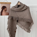 Fringe Knit Shawl Scarf