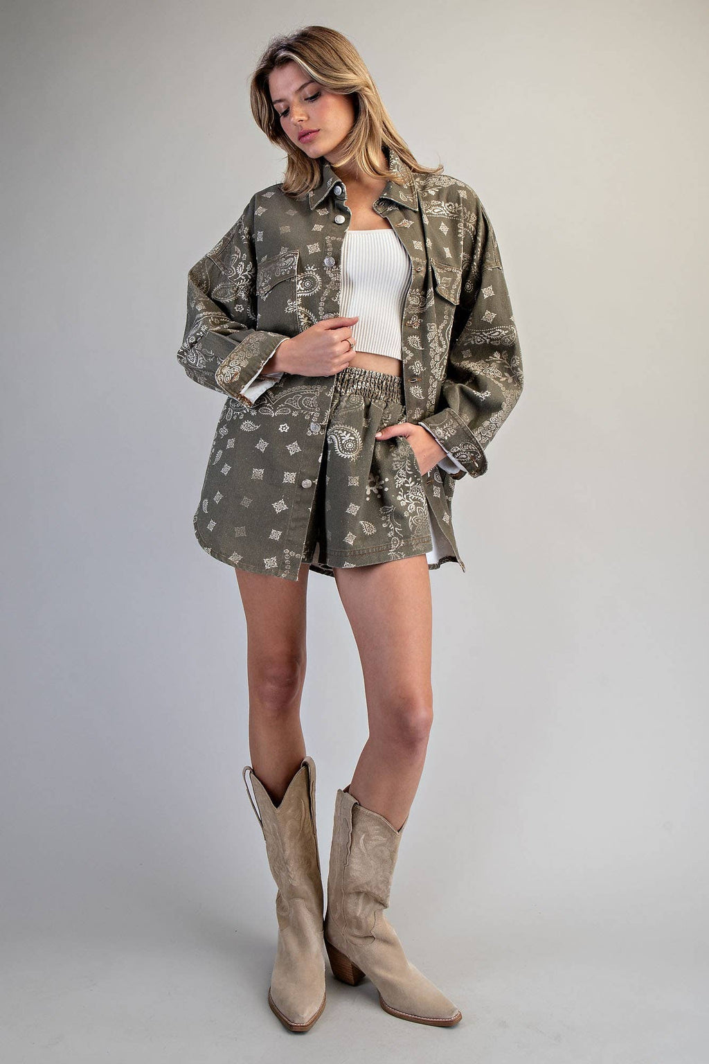 Trisha Bandana Print Shorts