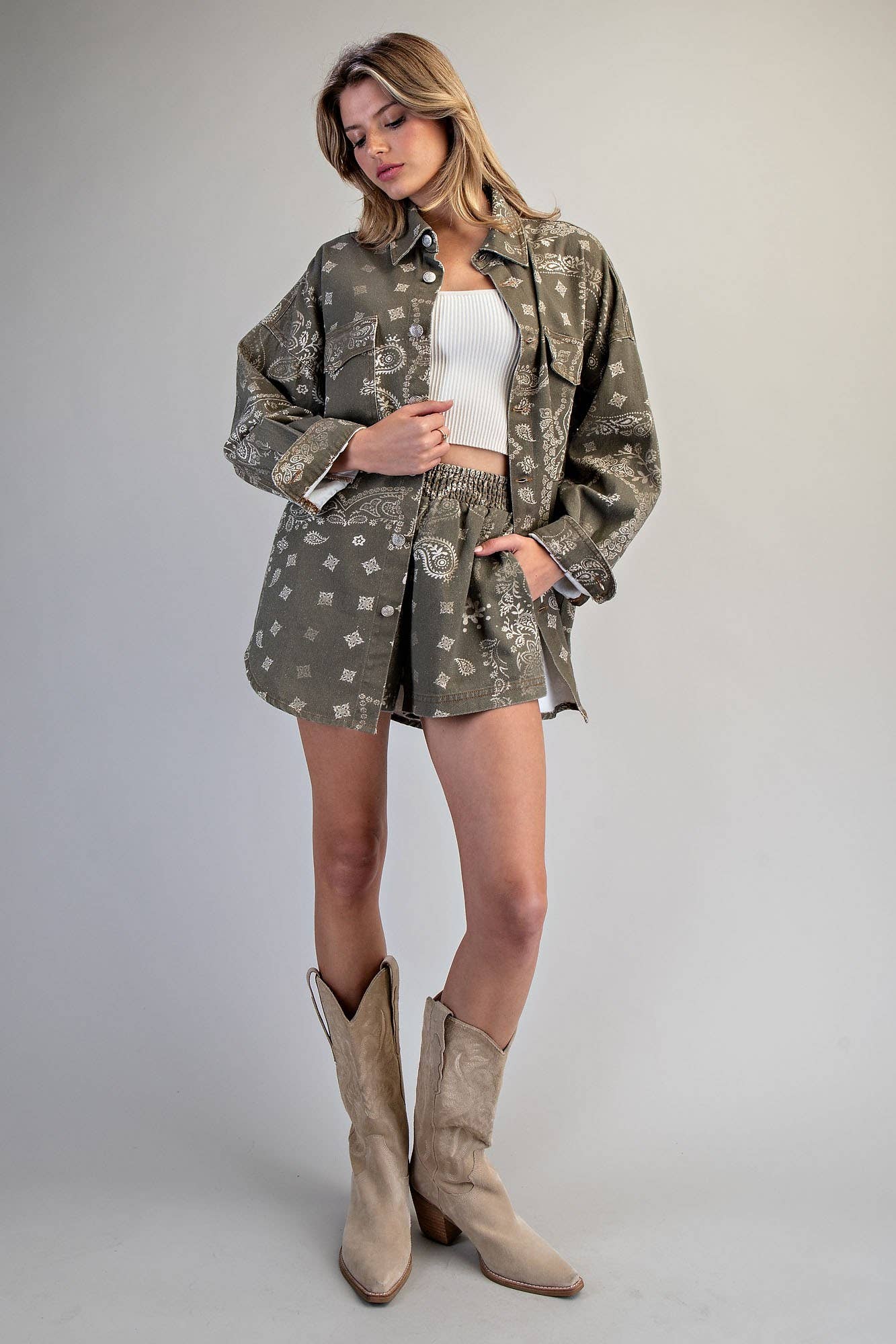 Trisha Bandana Print Shorts