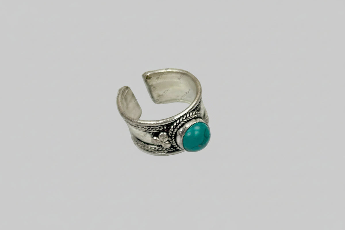 German Silver and Turquoise Ring