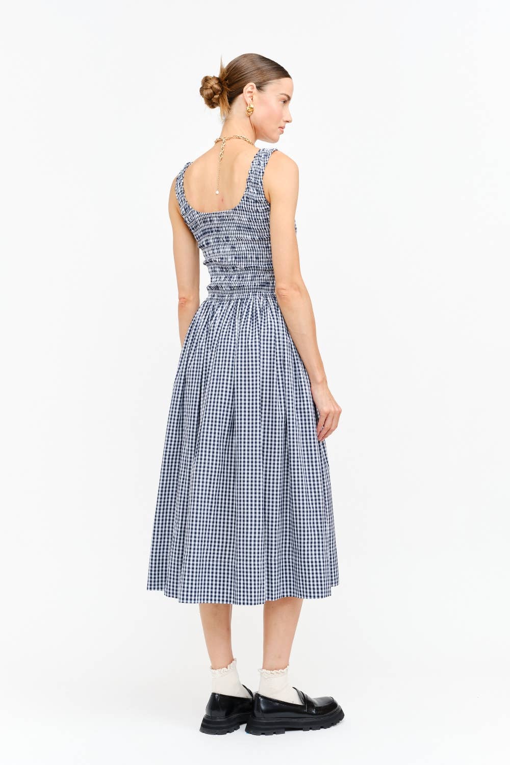Janice Smocked Gingham Dress