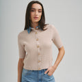 Denim Collar & Cable Knit Cardigan