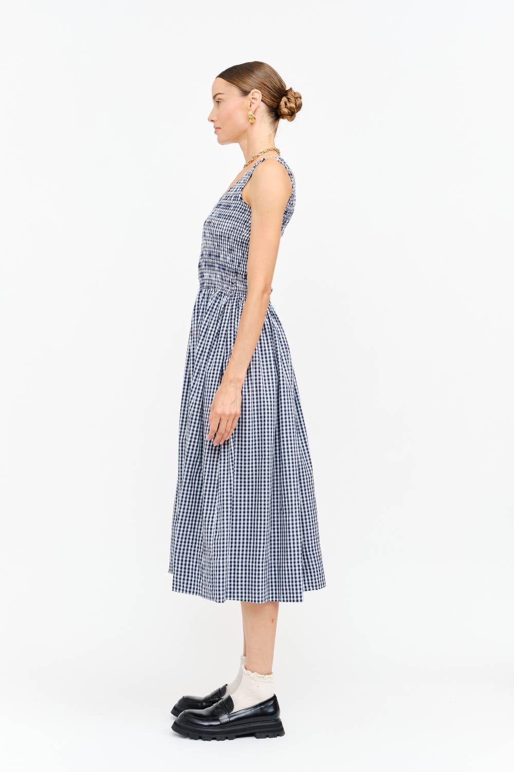 Janice Smocked Gingham Dress