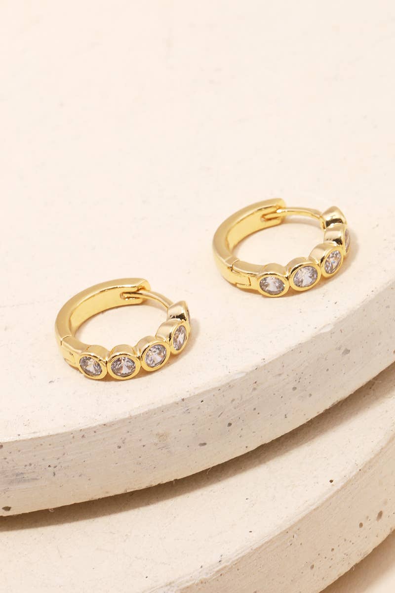 Round Studded Huggie Earrings