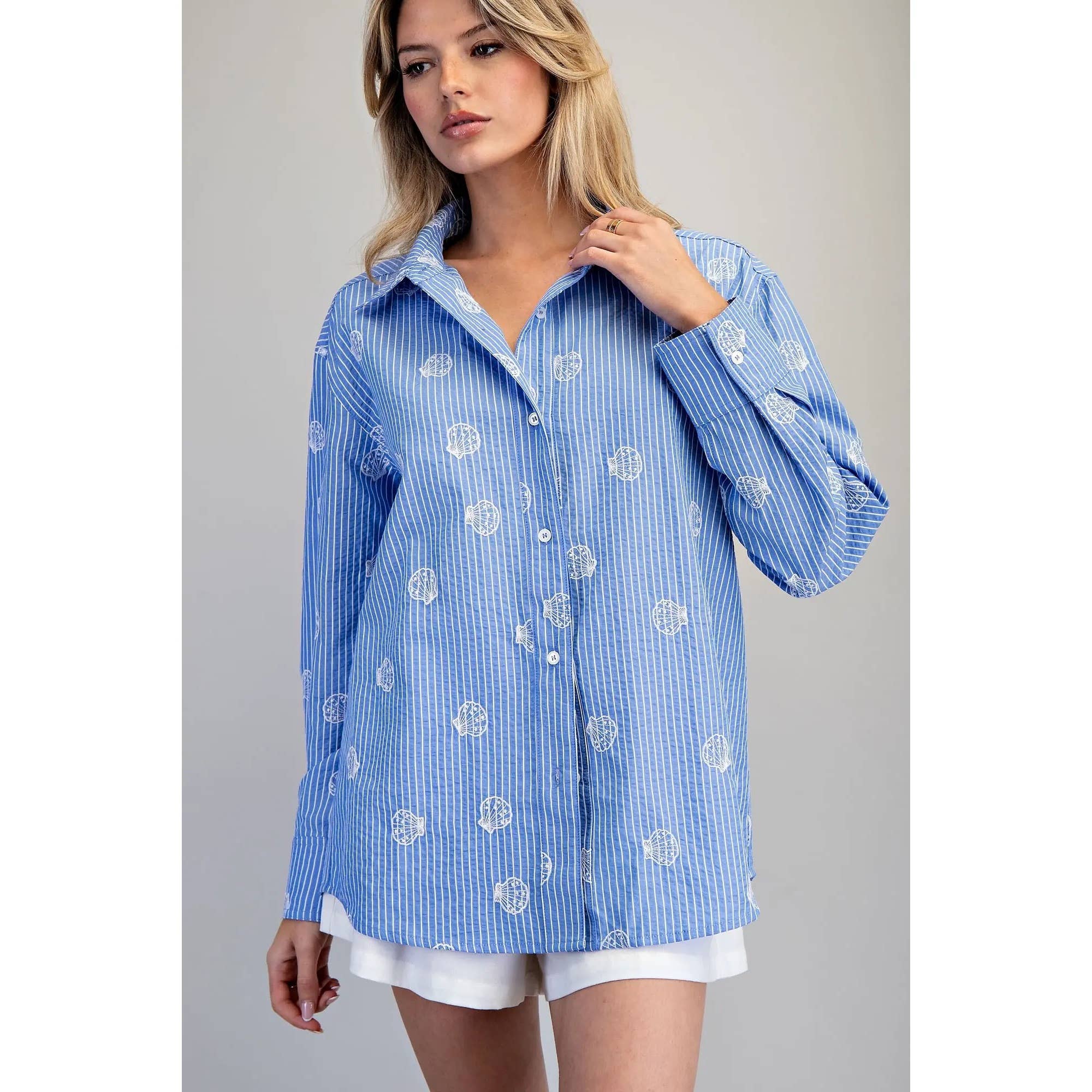 Seashell Embroidered Shirt