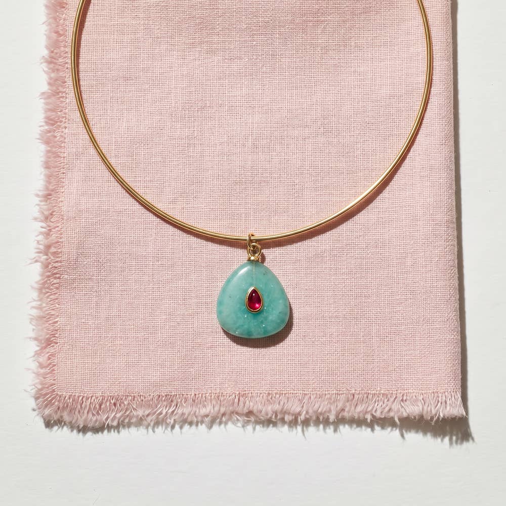 Choker Necklace Stone Pendant