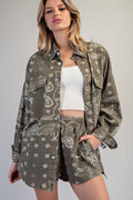 Trisha Bandana Pattern Shacket