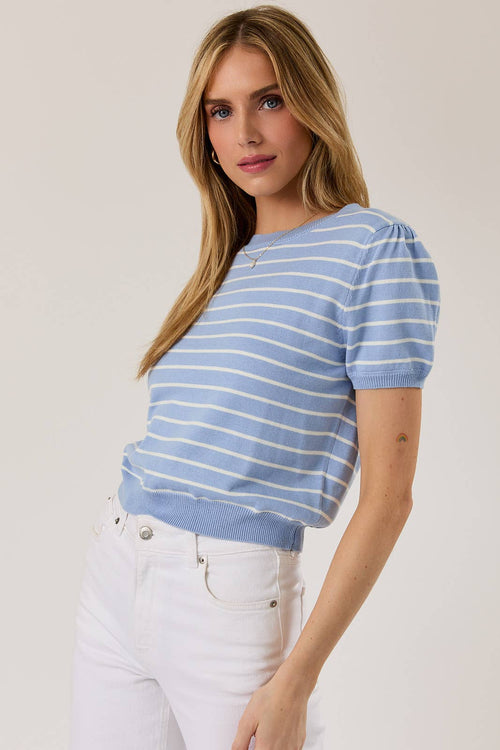 Alex Striped Puff Sleeve Sweater