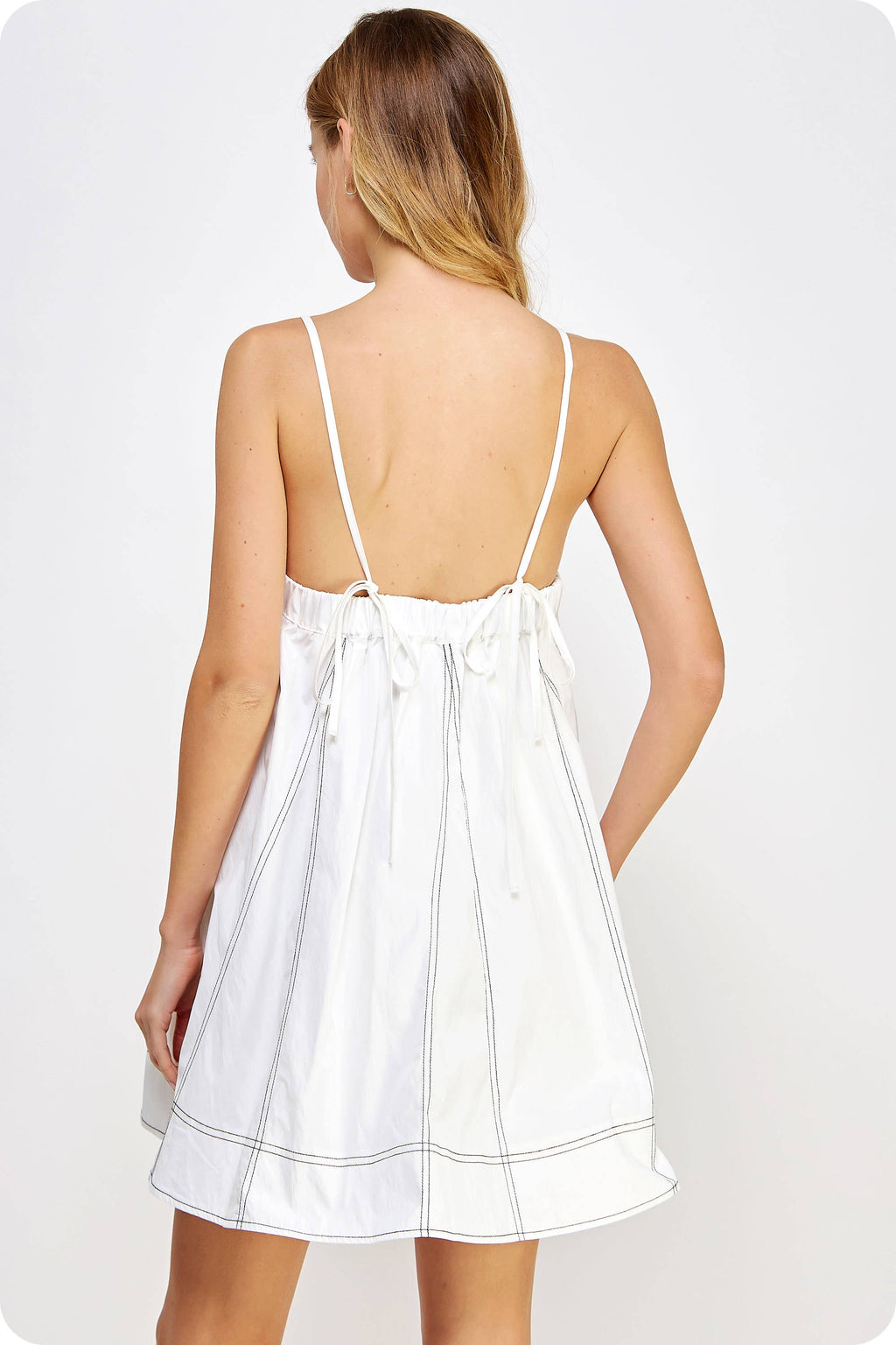 Contrast Top Stitch Dress