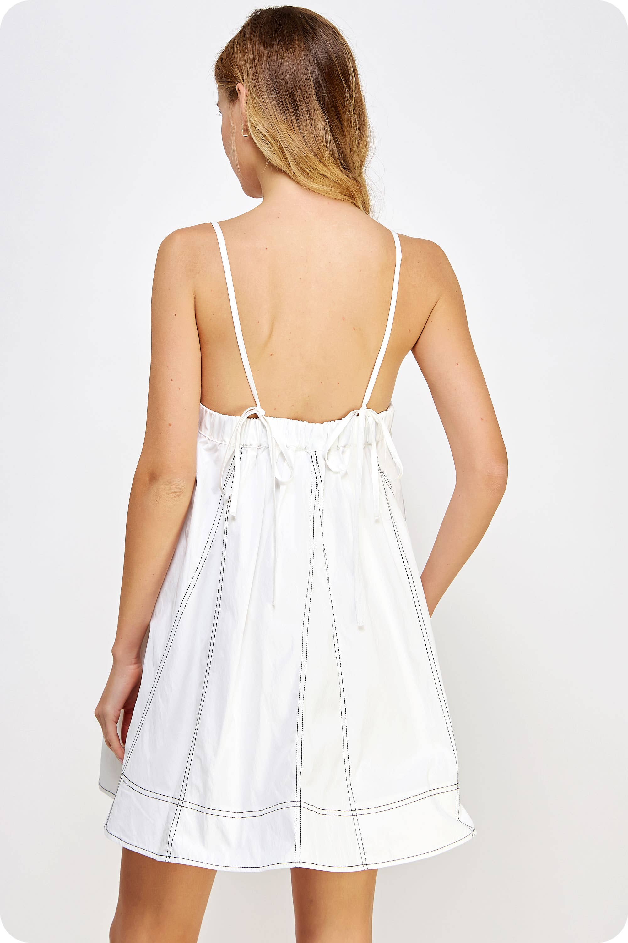 Contrast Top Stitch Dress