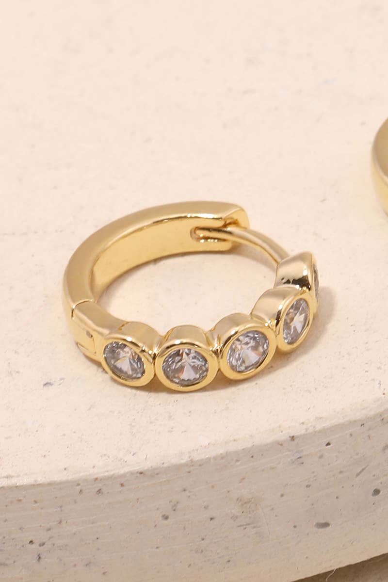 Round Studded Huggie Earrings