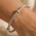 Two Tone Station Rope Cuff Bracelet