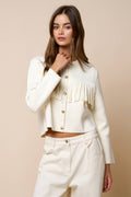 Remi Fringe Button Down Sweater