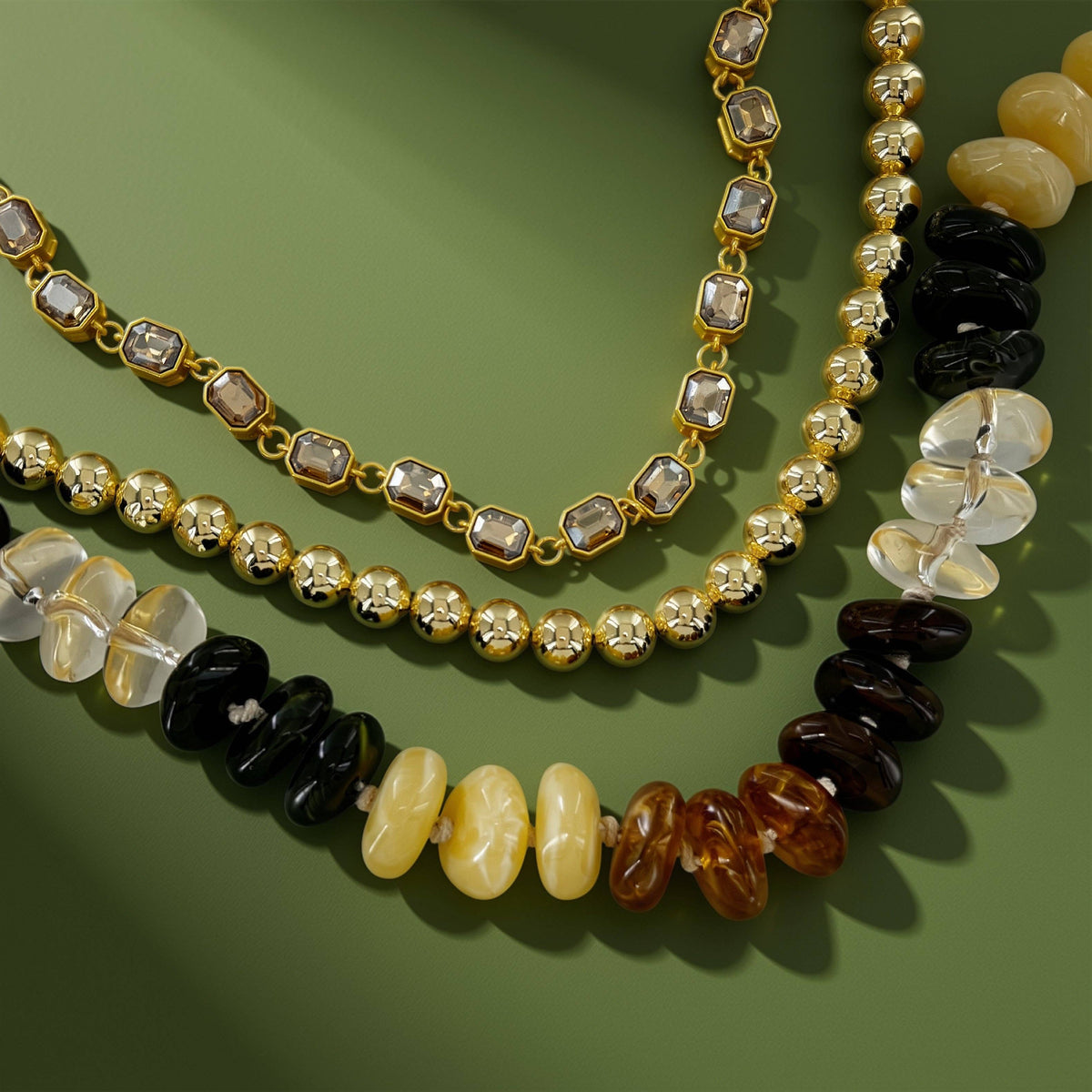 Honey Amber Multicolor Beaded Necklace