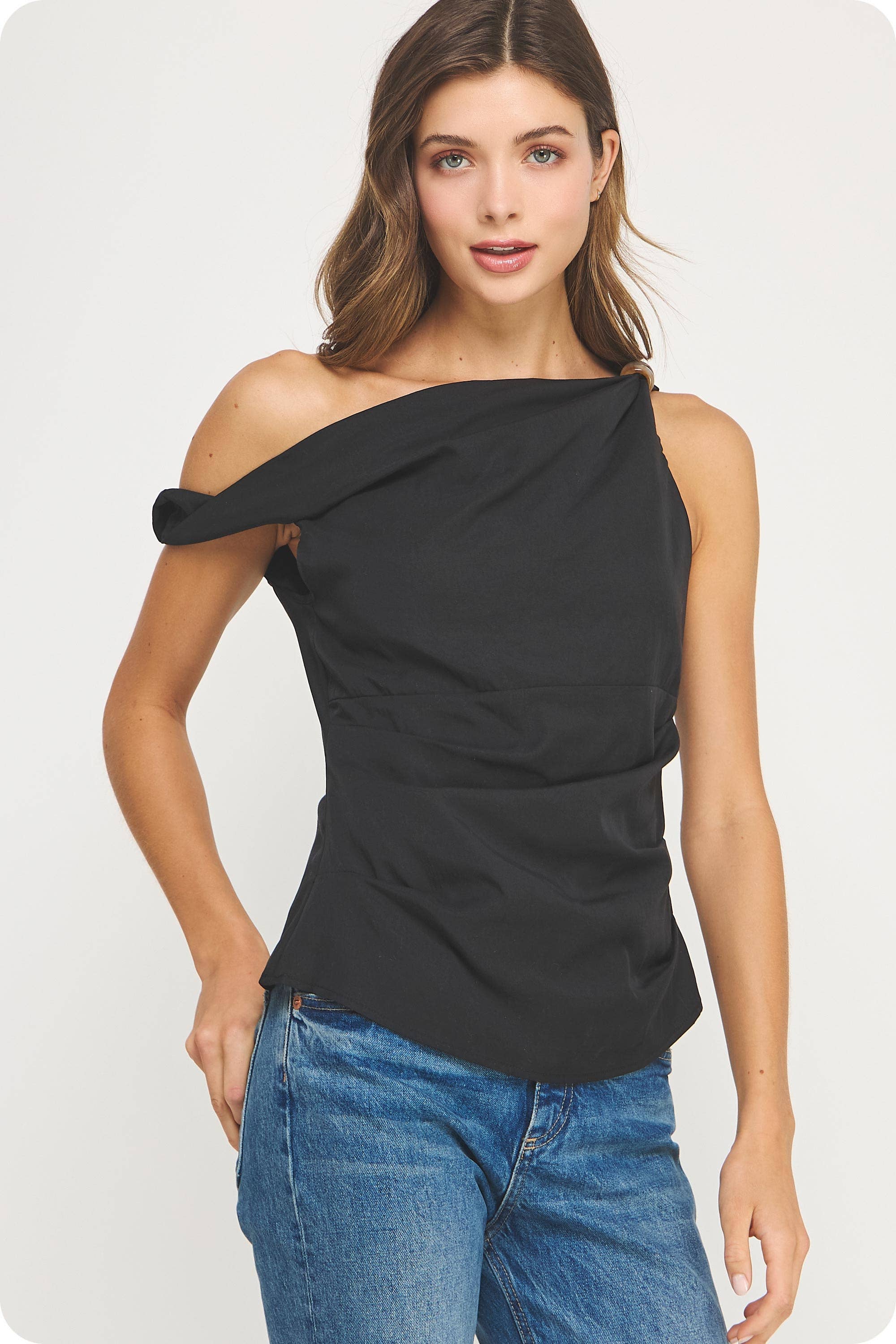 Asymmetric Twisted Bead Top