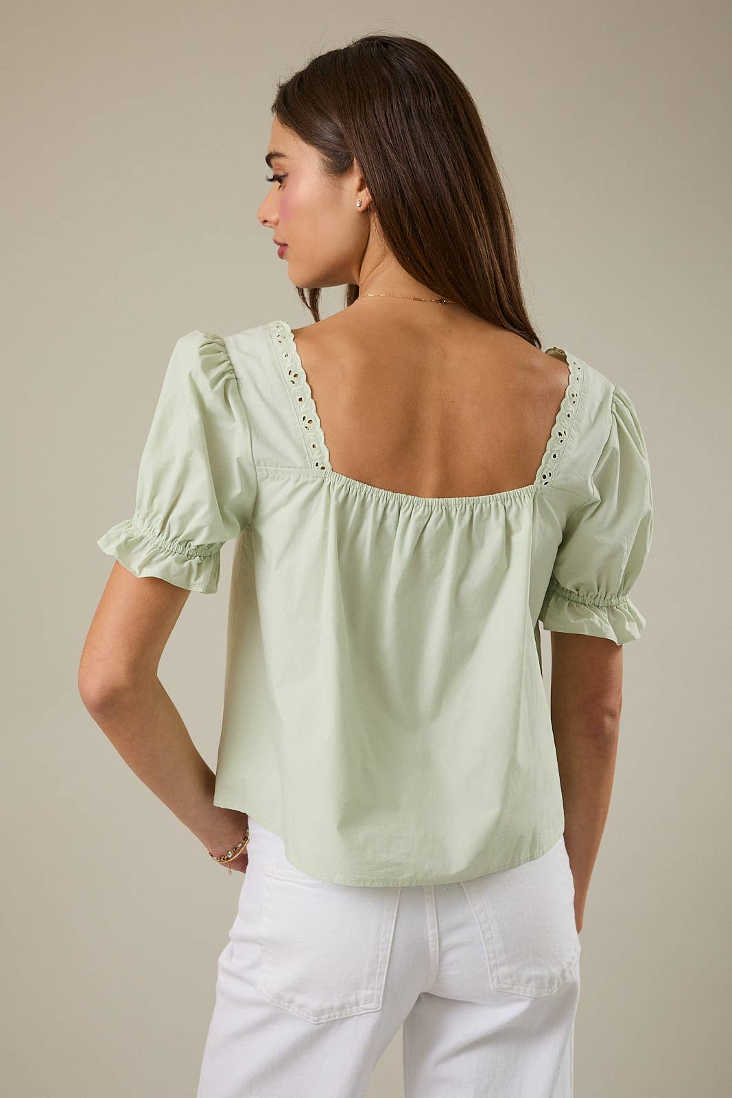 Katie Short Sleeve Eyelet Blouse