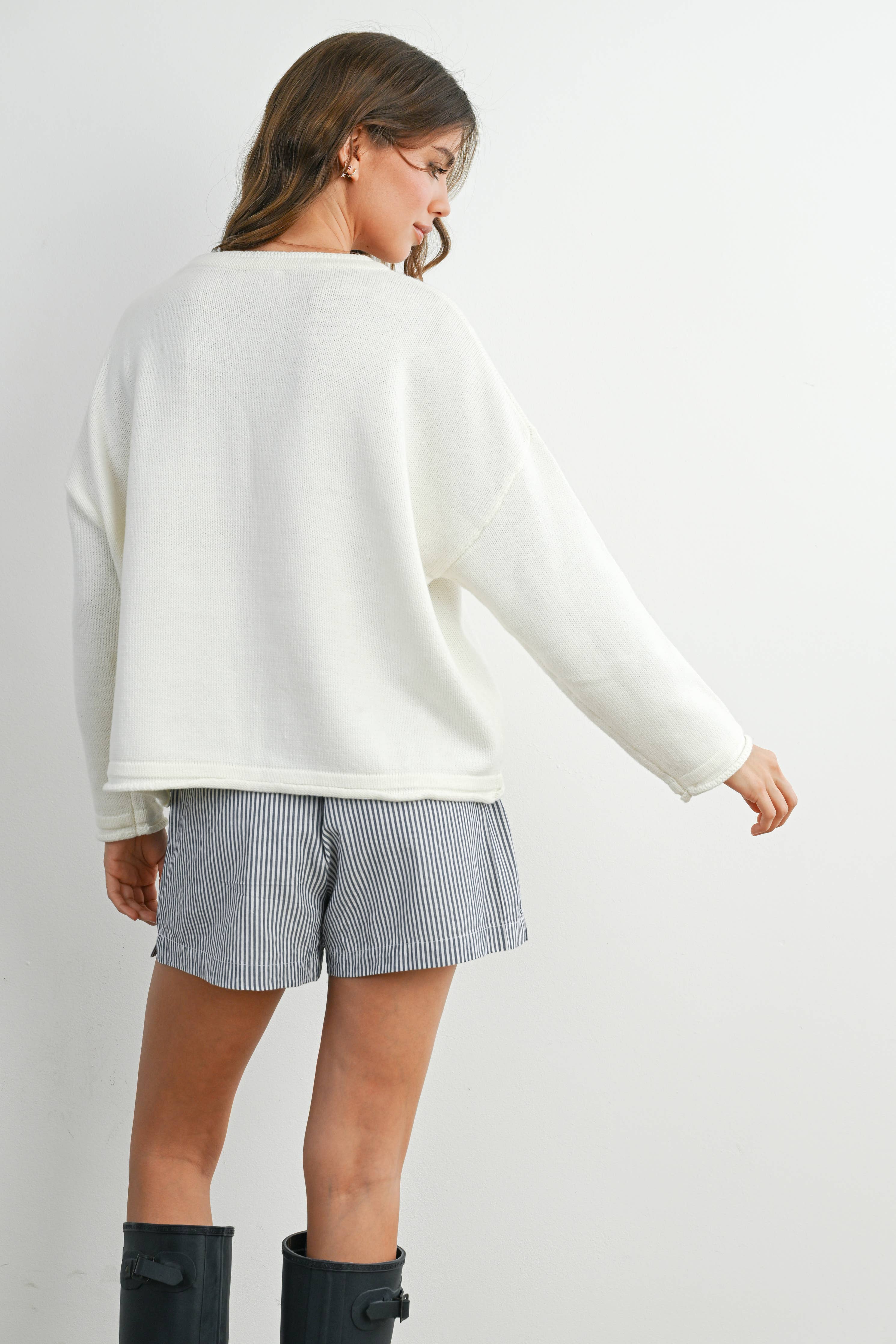 American Flag Roll Neck Sweater