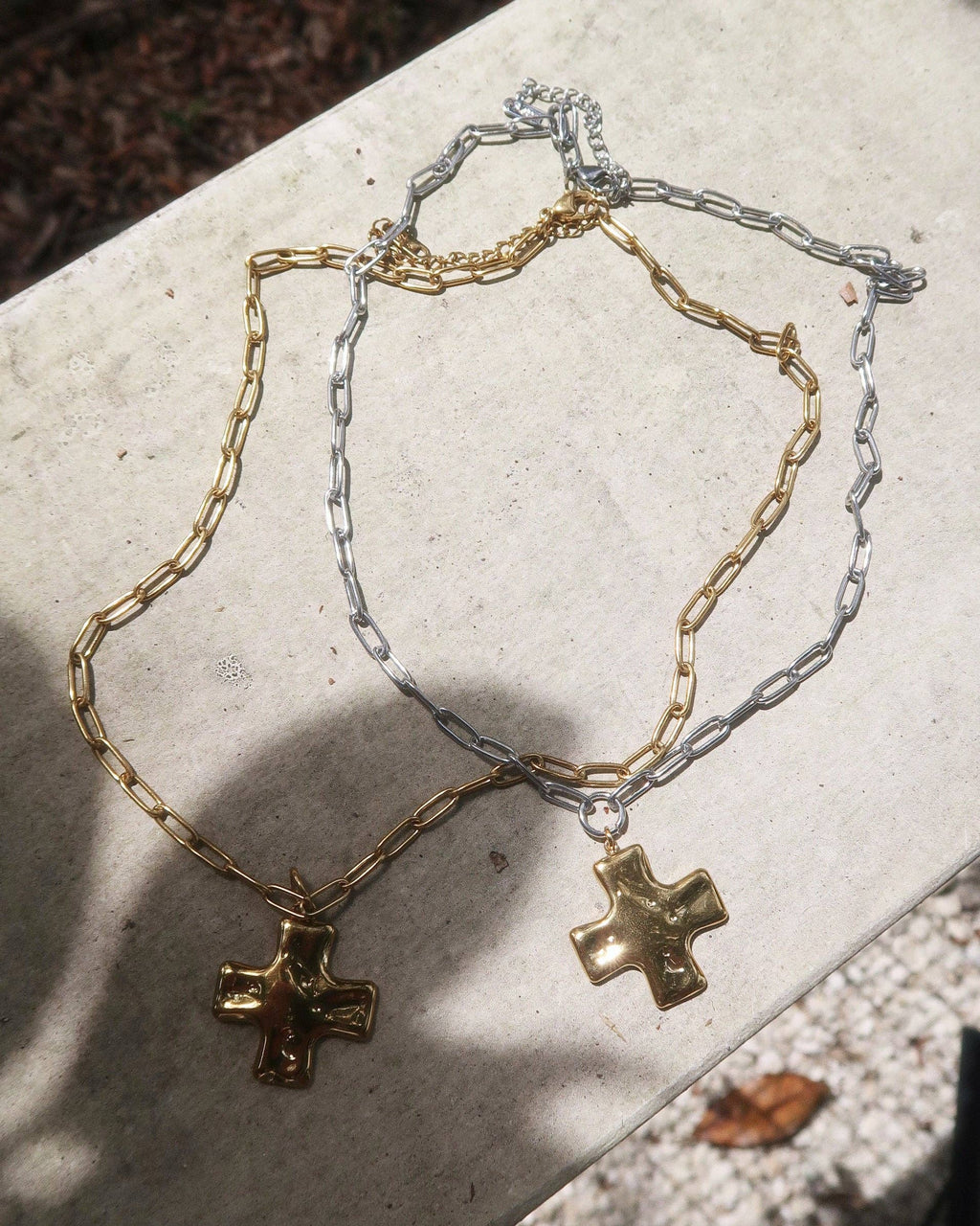 Magnolia Cross Necklace