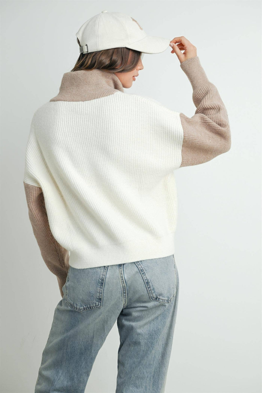 Color Block Half Zip Pullover