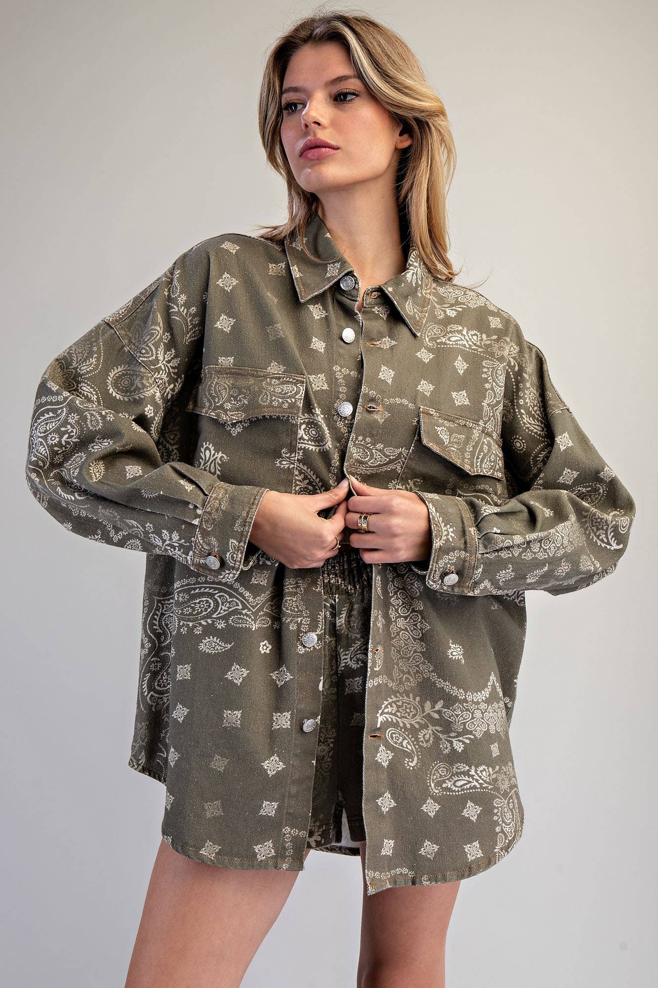 Trisha Bandana Pattern Shacket