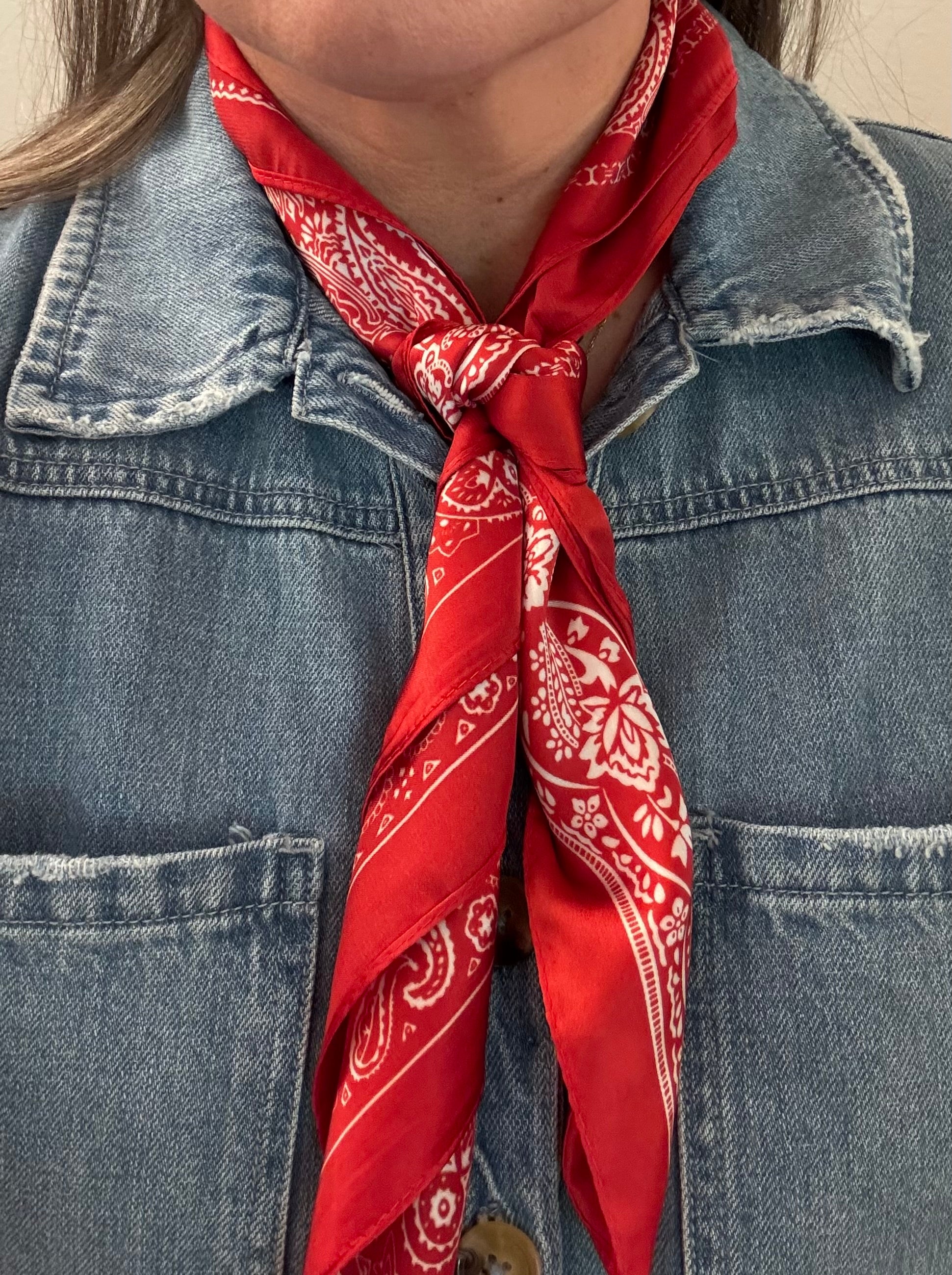 Red Satin Bandana
