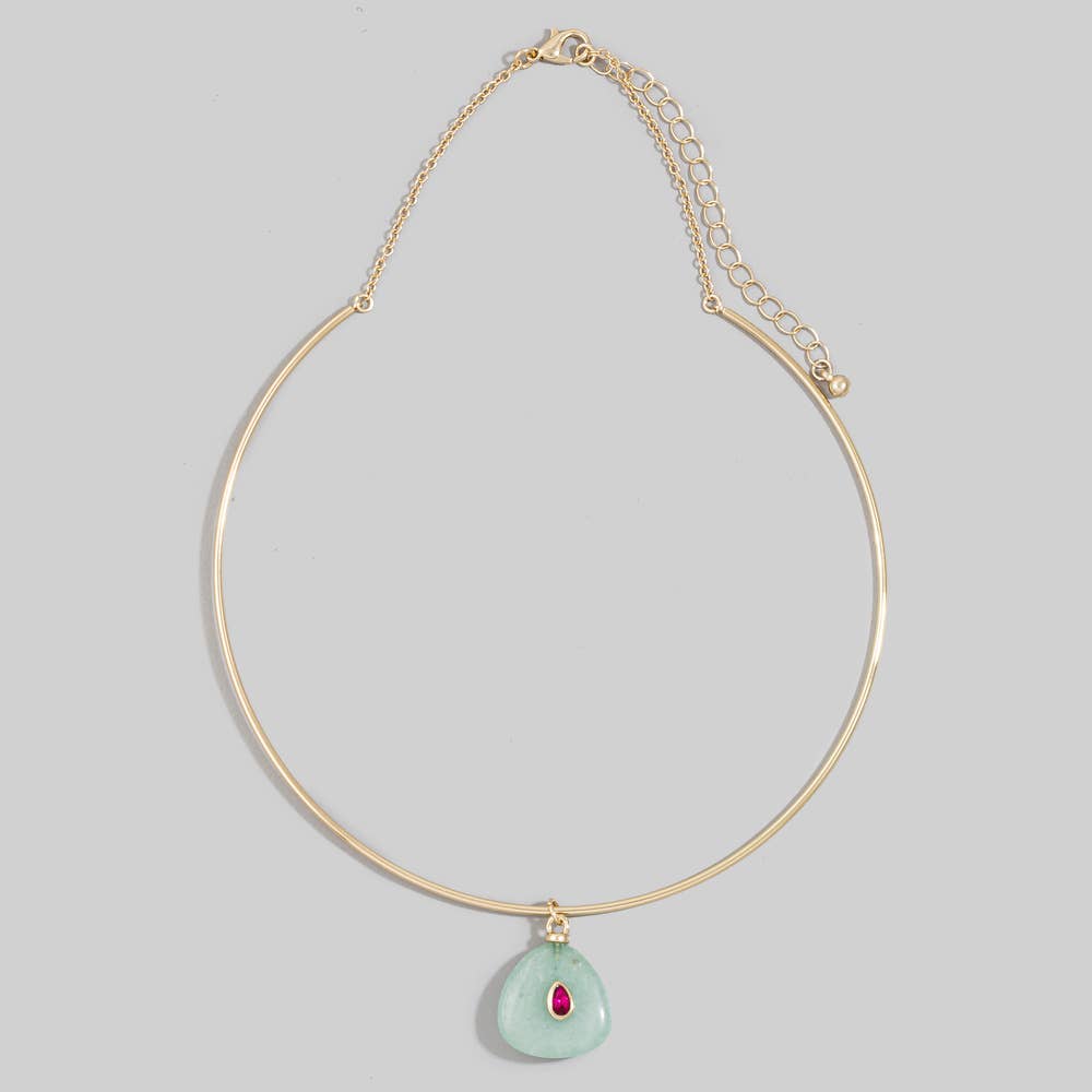Choker Necklace Stone Pendant