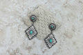 Turquoise Stone Concho Earrings