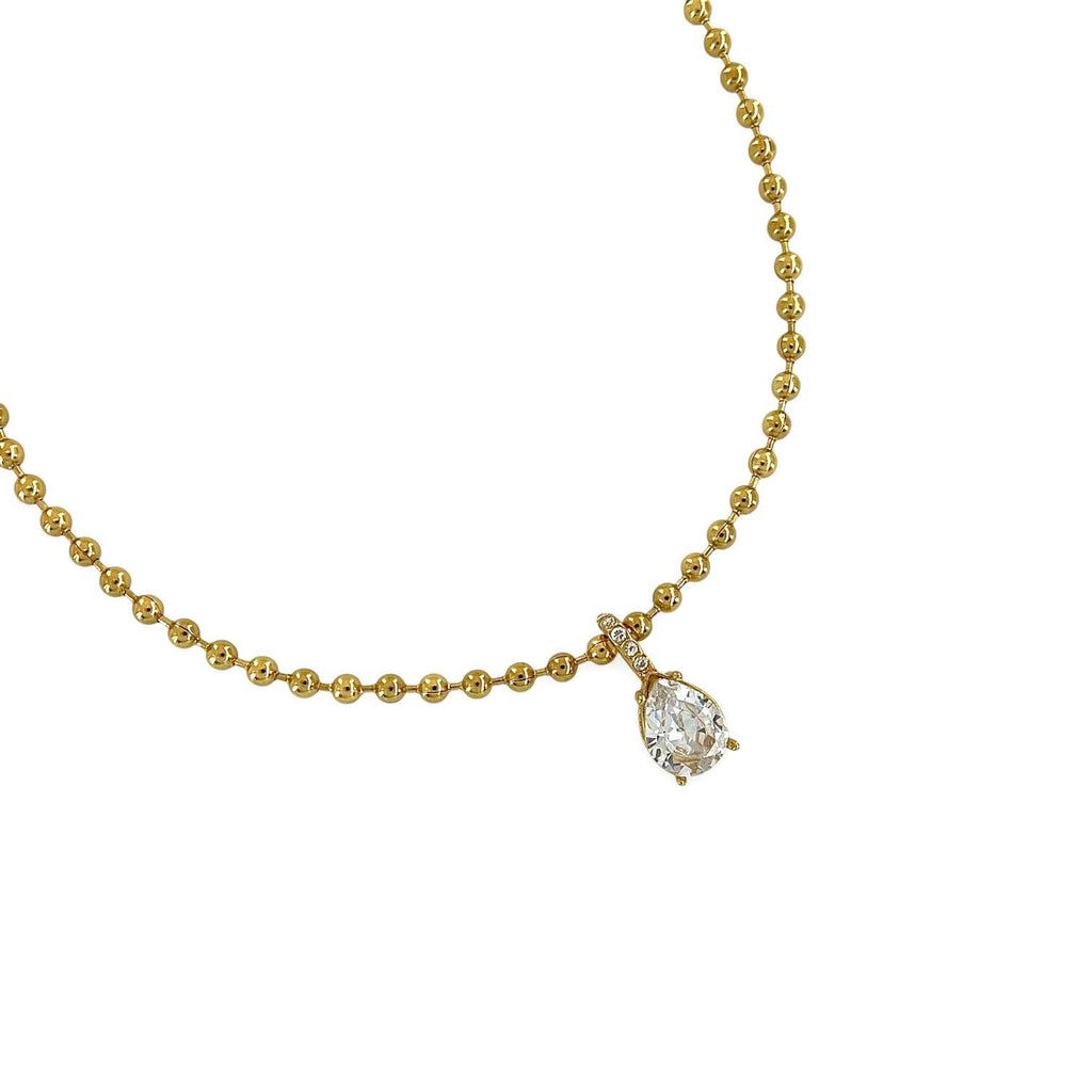 Teardrop Water Resistant Ball Chain Necklace