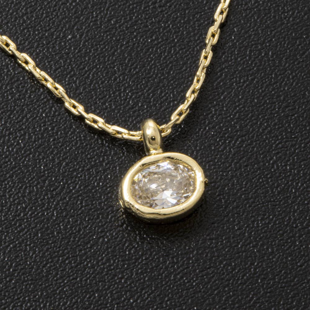 Dainty Oval Bezel Necklace