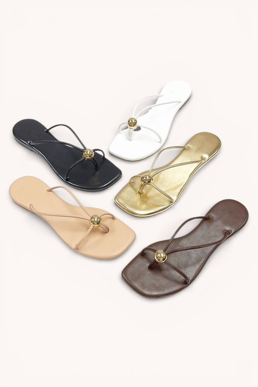 Square Toe Sandal with Gold Detail
