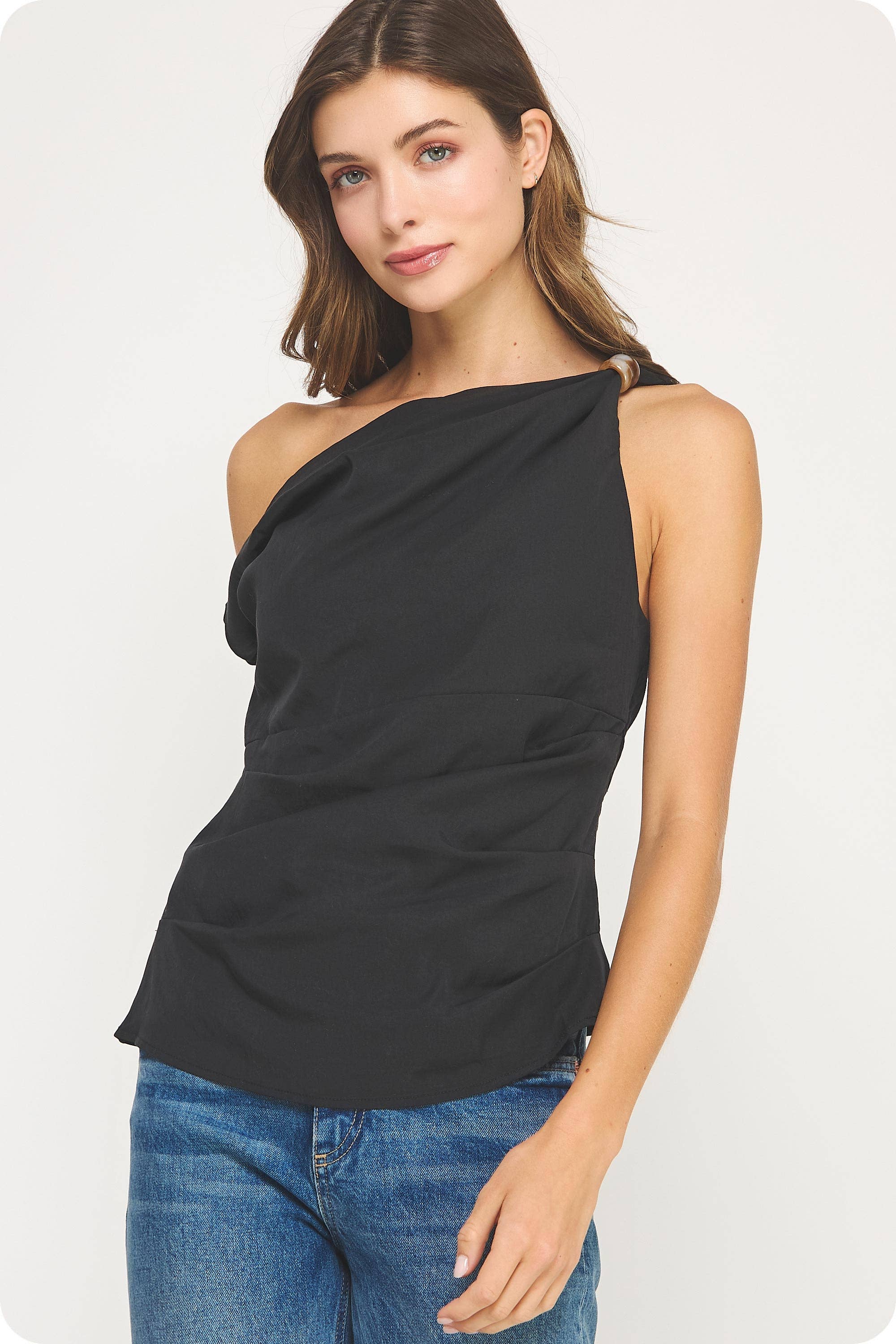 Asymmetric Twisted Bead Top