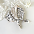 Paisley Print Square Satin Bandana: White