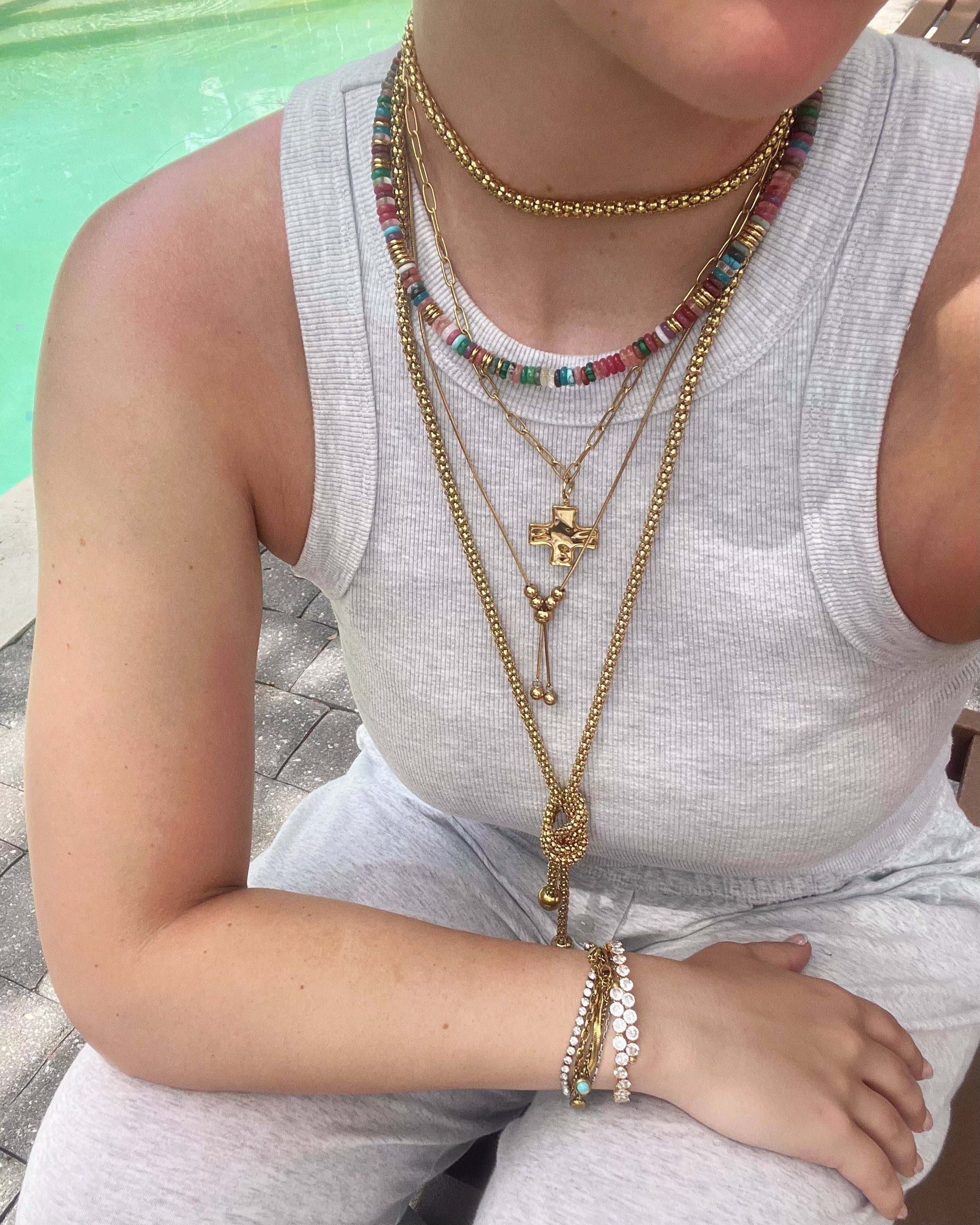 Magnolia Cross Necklace