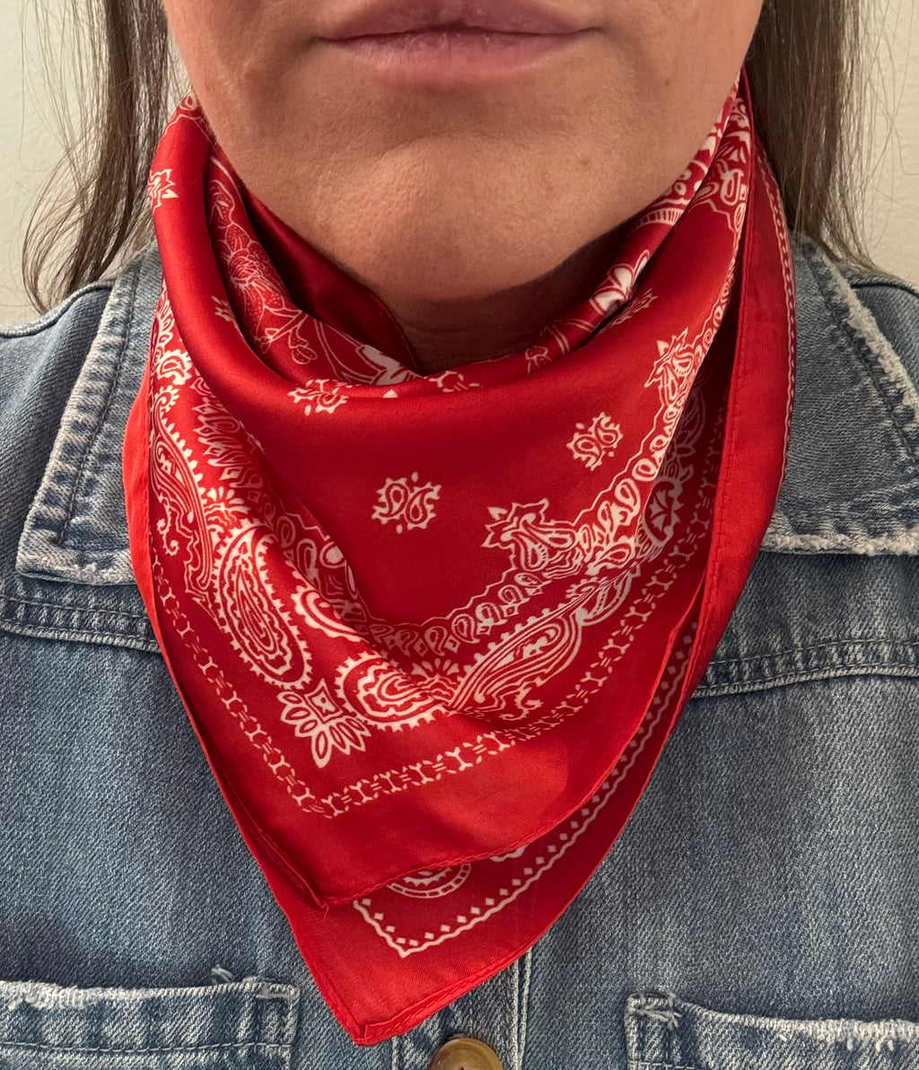 Red Satin Bandana