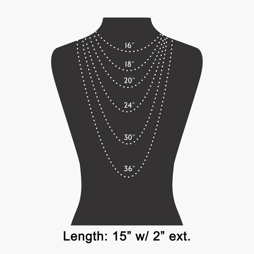 Teardrop Bezel Ball Chain Necklace