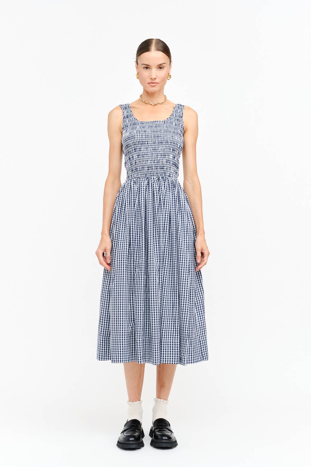 Janice Smocked Gingham Dress