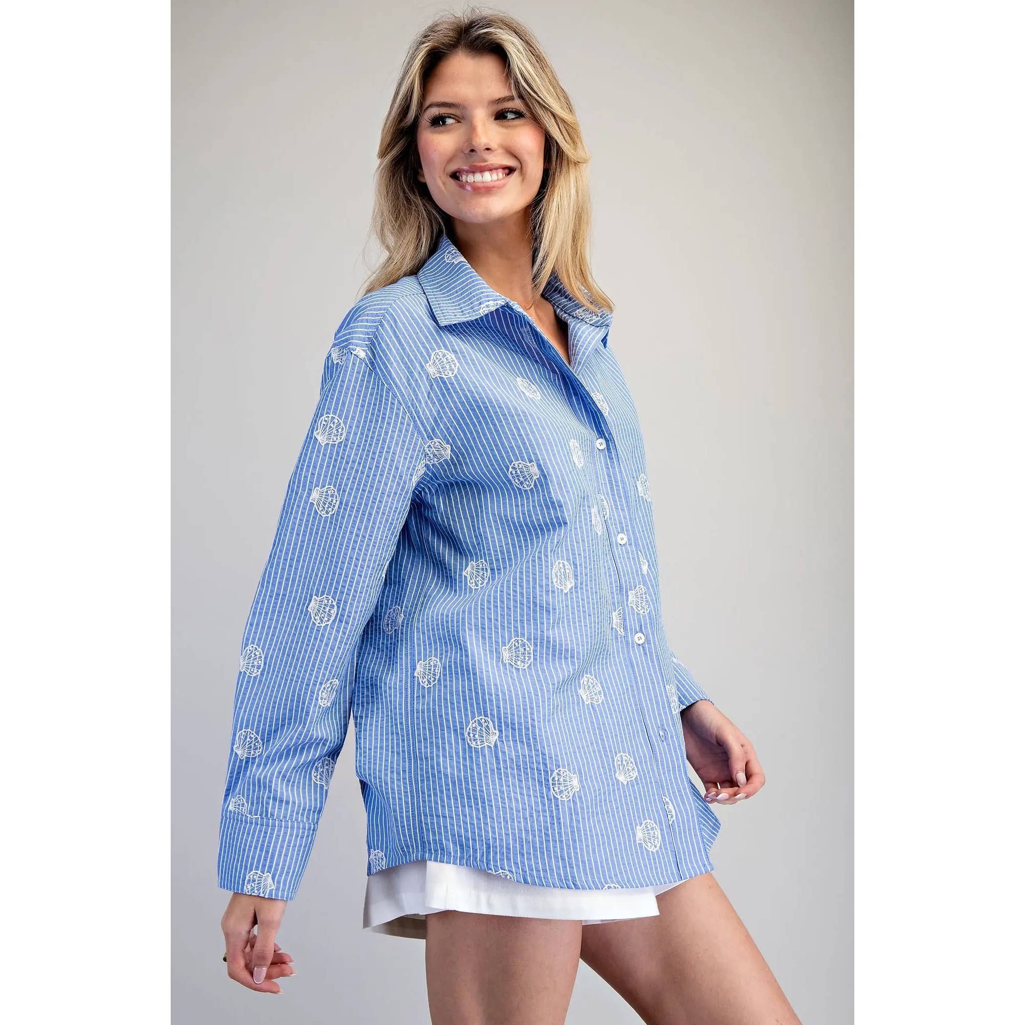 Seashell Embroidered Shirt