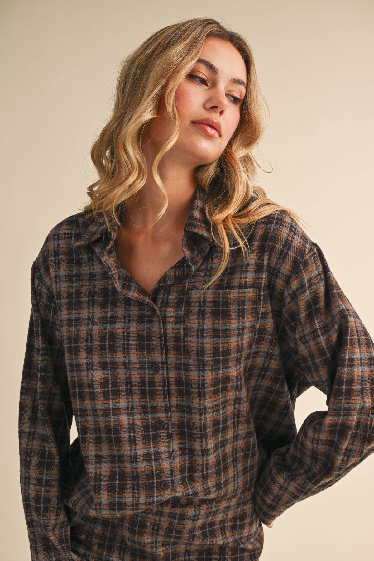 Harper Plaid Button Down and Skirt Set