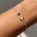 Interlocked Pave Link Bolo Bracelet