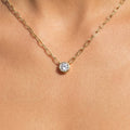Round Bezel Paperclip Necklace
