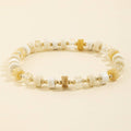 Semi Precious Disc Bead Stretch Bracelet